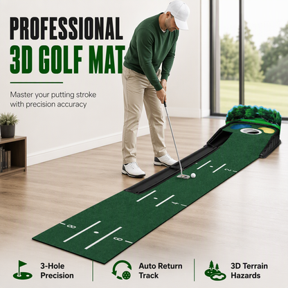 ⛳ Save 50%! 🏌️ Mini Golf Putting Mat – 3 holes, portable & practice-ready ✨