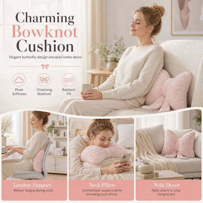 🌸 50% OFF NOW! 🌸Soft Minimalist Bowknot Throw Pillow with Detachable Design Decorative Lumbar