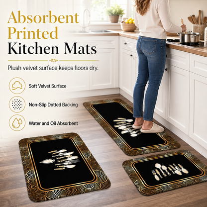 🏠 Save 50%! 🧶 Geometric Flannel Floor Mat – Water & oil absorbing for kitchen & bath ✨