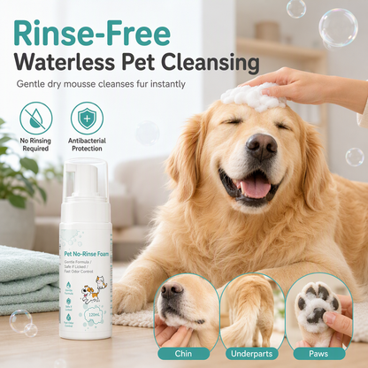 🐾 Save 50%! 🧼 No-Rinse Pet Cleansing Foam – For cats & dogs ✨