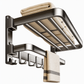 🛁 Save 50%! 🧺 Double Folding Towel Rack – Suction mount, rustproof & space-saving ✨