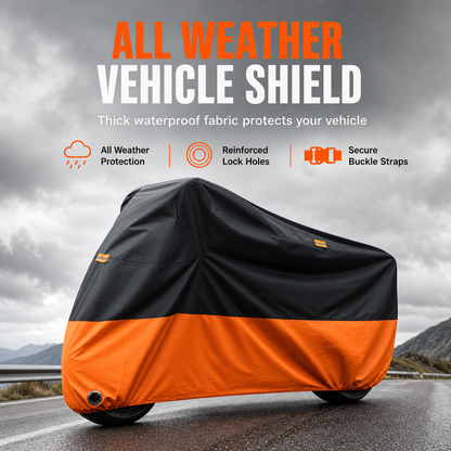 🏍️ Save 50%! 🌧️ Waterproof Motorcycle Cover – With lock holes & weatherproof ✨
