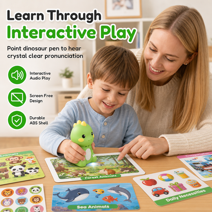 🦖 50% OFF! 📖 Smart English Reading Pen – With dinosaur cards & early learning ✨