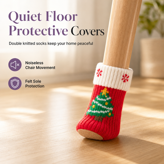 🎄 50% OFF! 🪑 Christmas Chair Leg Covers – Felt pads, non-slip & 4-piece set ✨
