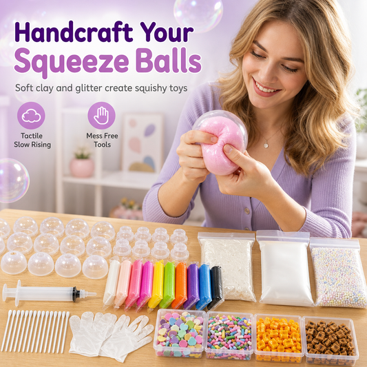 🎨 50% OFF! 🧸 DIY Clay Squeeze Ball Kit – Stress relief & handmade fun for kids ✨
