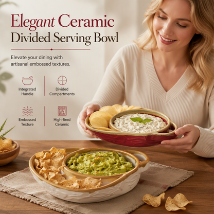 🍲 50% OFF! 🧀 Retro-Embossed Ceramic Baking Dish – Divided, premium clay & oven-safe ✨