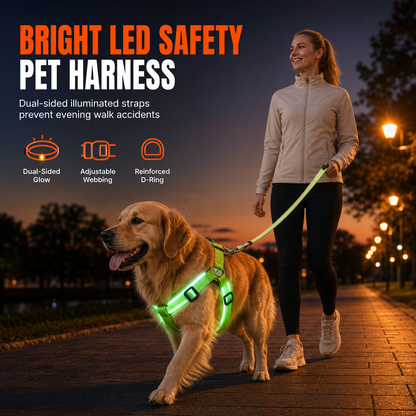 🐕 50% OFF! 💡 LED Dog Harness – Luminous, flashing & adjustable fit ✨