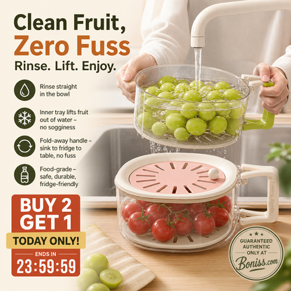 🥬 Save 50%! 🧺 Draining Basket with Lid – 2‑in‑1, space‑saving & versatile ✨